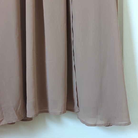 Lulus Heavenly Hues Sleeveless Plunging V-Neck High Slit A-Line Maxi Dress Taupe - Picture 11 of 16